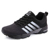 Black-colored running shoes